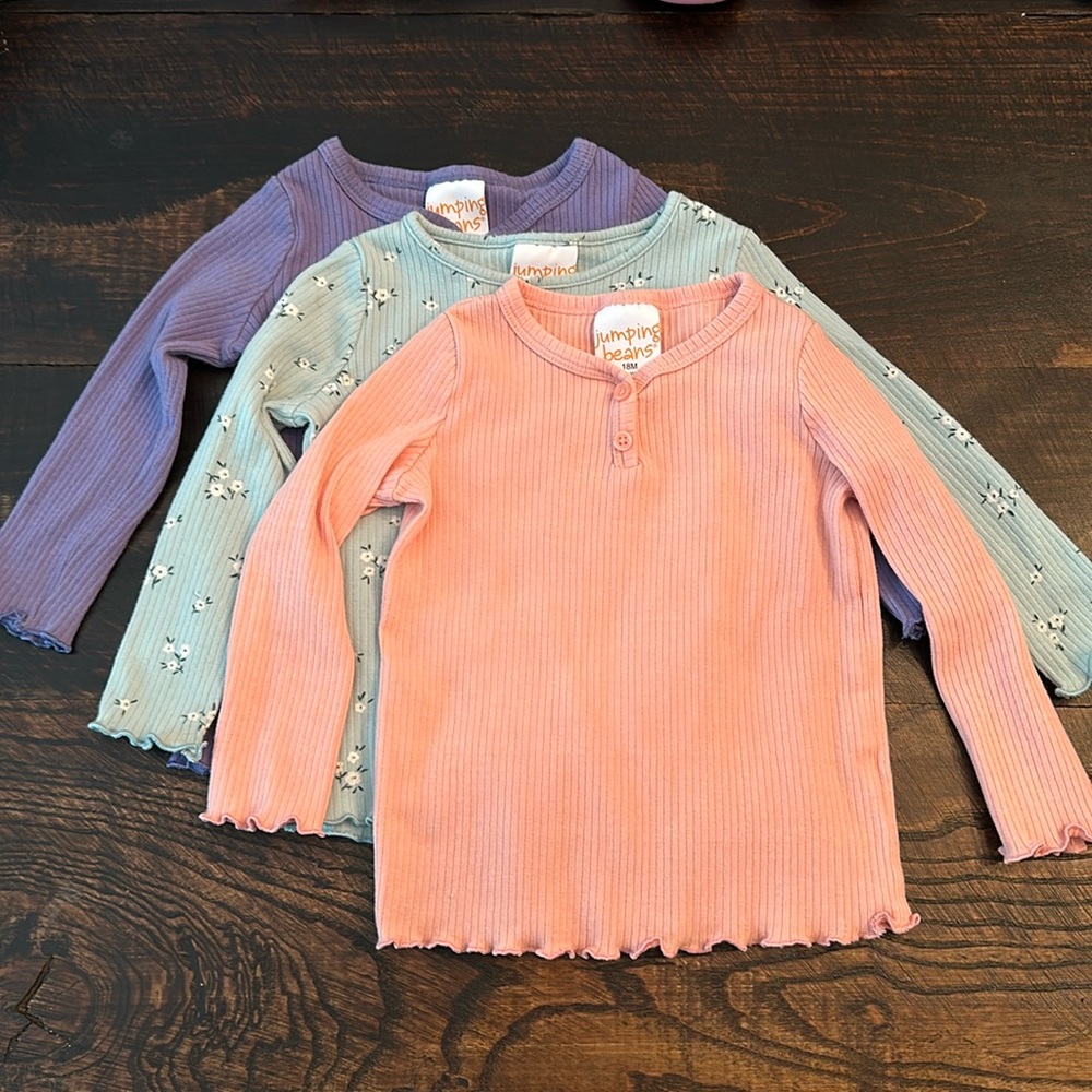 Bundle of Jumping Beans Ribbed Long Sleeve Shirts